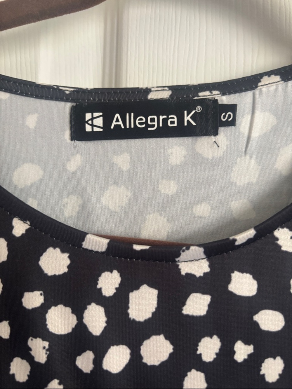 Allegra K Black and White Long Sleeve Dress - Picture 3 of 5